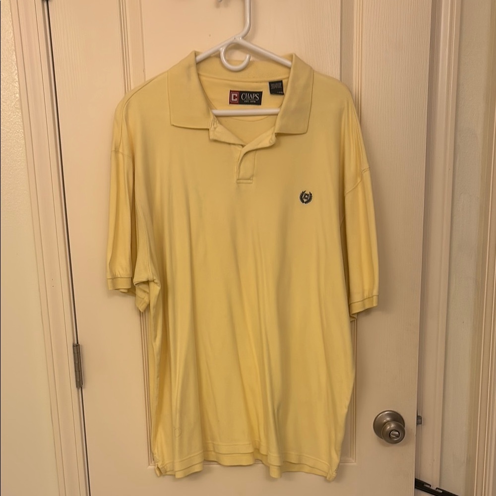 Chaps Yellow Polo Shirt Classic Knit Design